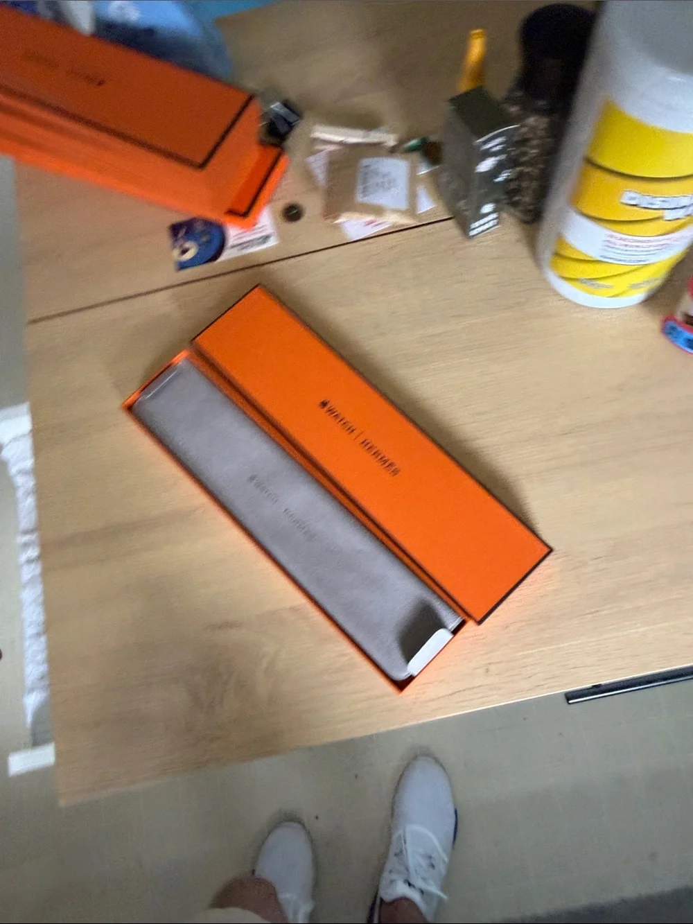 Hermes Gold/Écrù Woven canvas textile Apple watch band